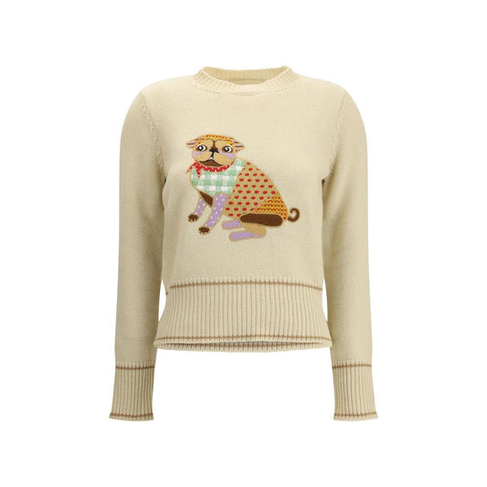 Valentino Cream Fleece Wool Sweatshirt