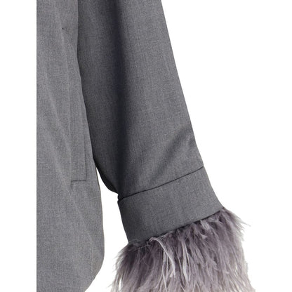 Valentino Gray Fleece Wool Clothing