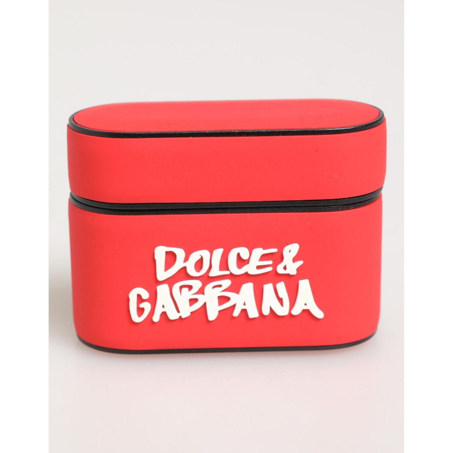 Dolce & Gabbana Red PVC DG Logo Embossed Men Flip Holder  Airpods Case