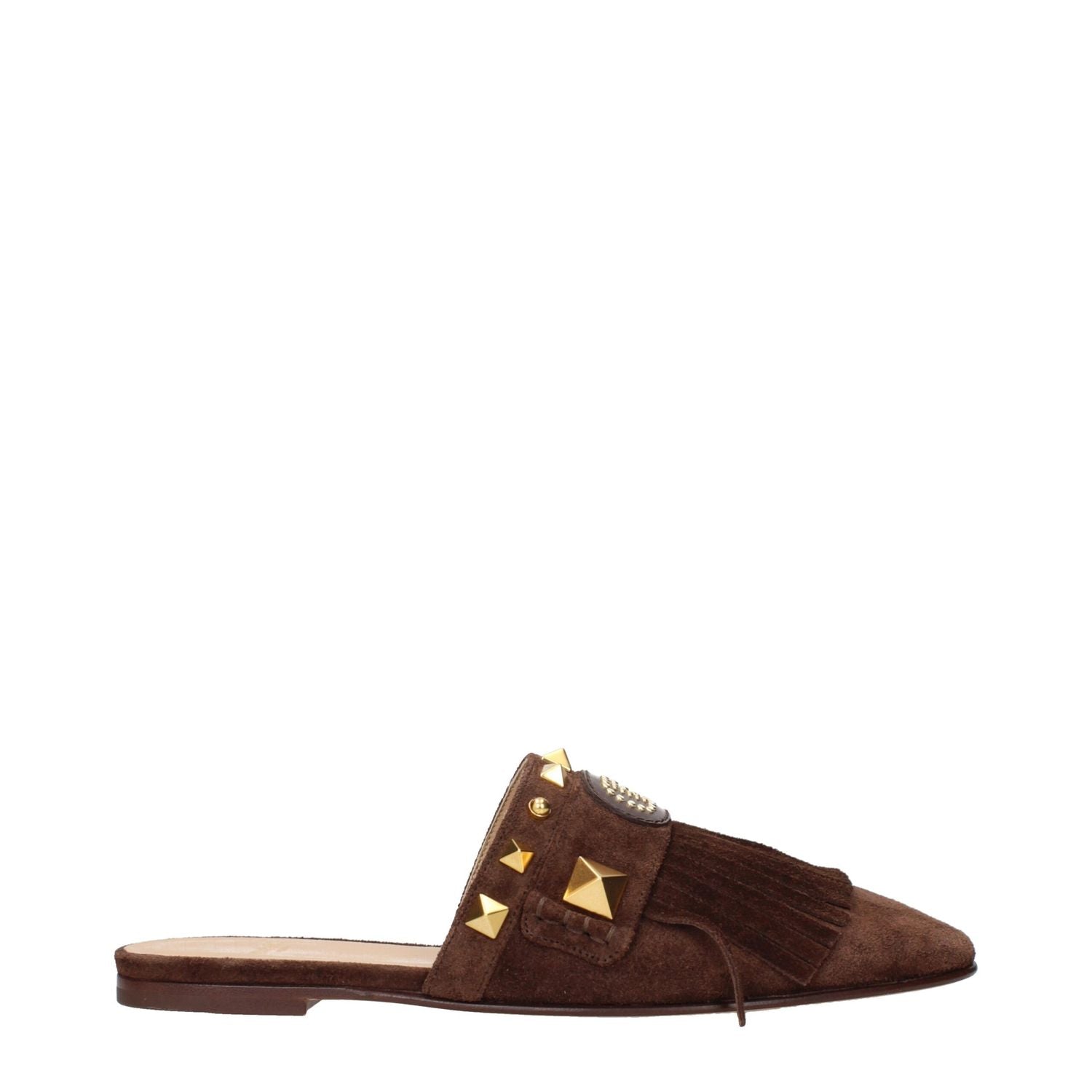 Valentino Garavani Brown Leather Slippers