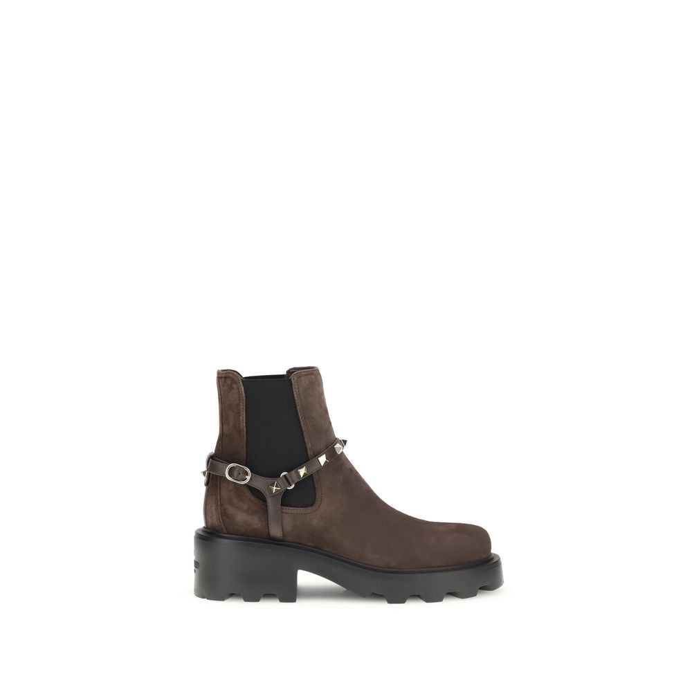 Valentino Garavani Brown Calf Leather Bos Taurus Chelsea Boots