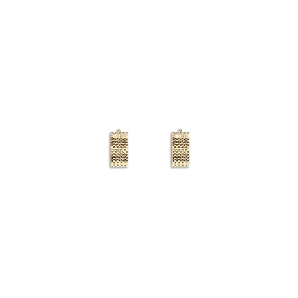 Jil Sander Gold Brass Earrings with geometric texture in a minimalist design, silver tone, ideal for elegant and sophisticated styles.