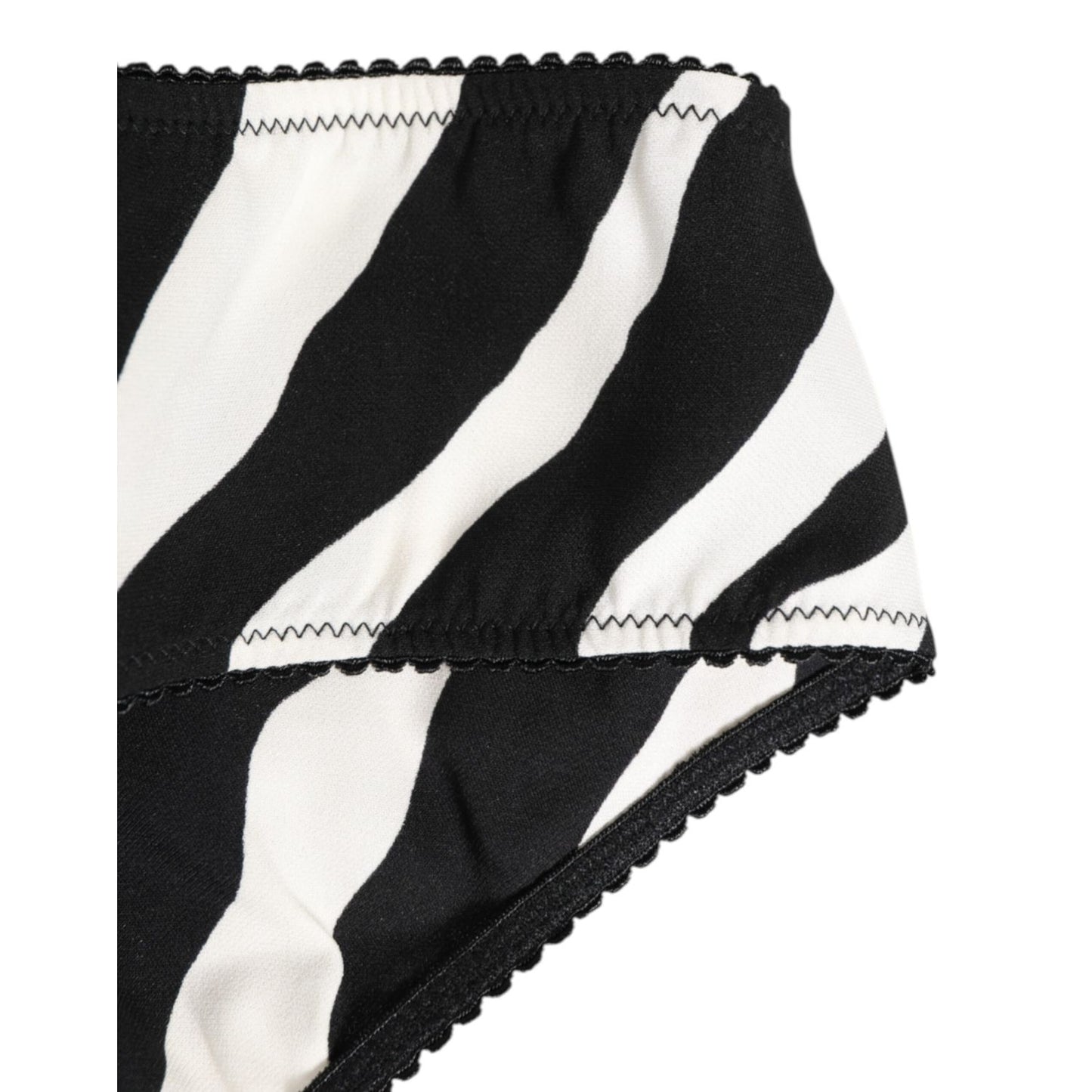 Dolce & Gabbana Black White Zebra Print Slip Briefs Underwear