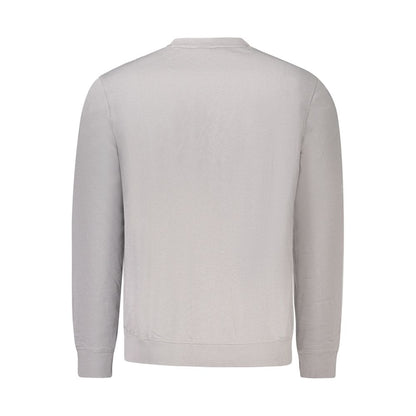 Back view of Hugo Boss Gray Cotton Men Sweater showcasing sleek design and quality craftsmanship.