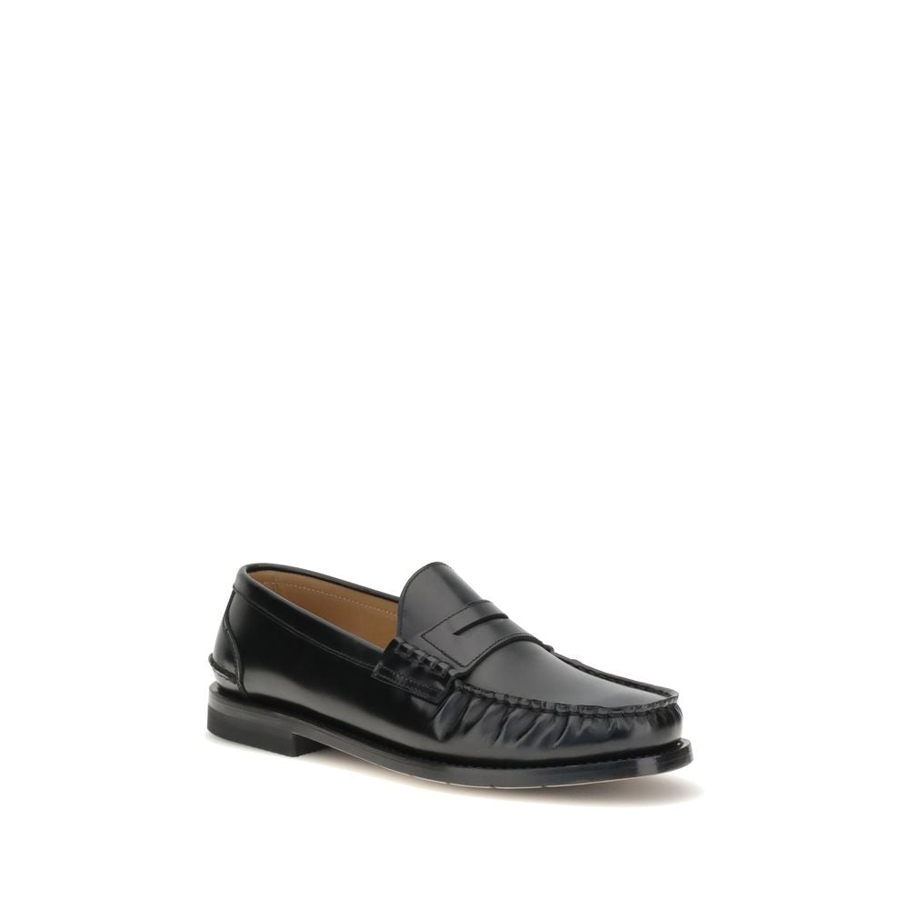 Premiata Black Calf Leather Bos Taurus Slip-On Loafers