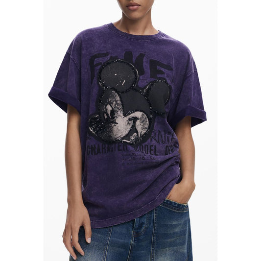 Desigual Purple Cotton T-Shirt