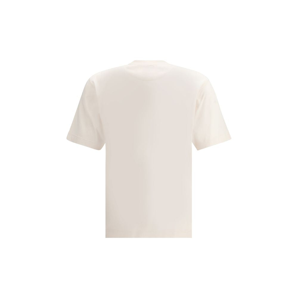 Back view of Fendi White Cotton T-Shirt showcasing the soft cotton fabric and classic crew neck design for the AW25 season.