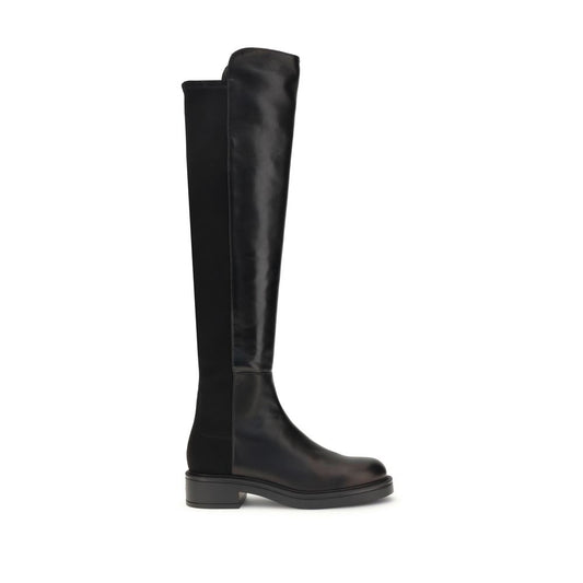 Stuart Weitzman Black Leather Over The Knee Celia high boots with block heel, elegant and comfortable design, AW25 collection.