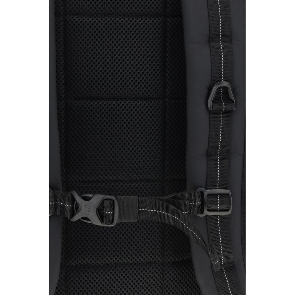 Back view of Parajumpers Black Polyamide Backpack showing adjustable straps and mesh padding