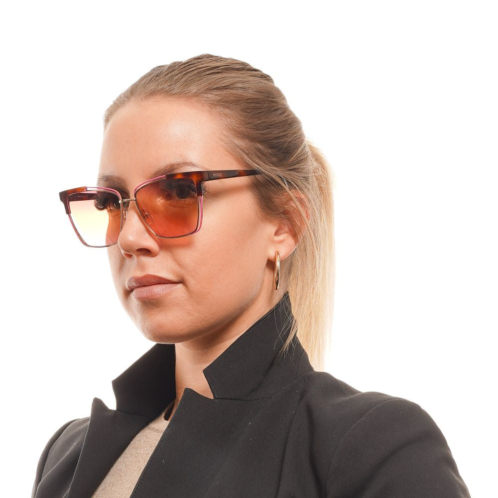 Emilio Pucci Brown Acetate & Metal Sunglasses