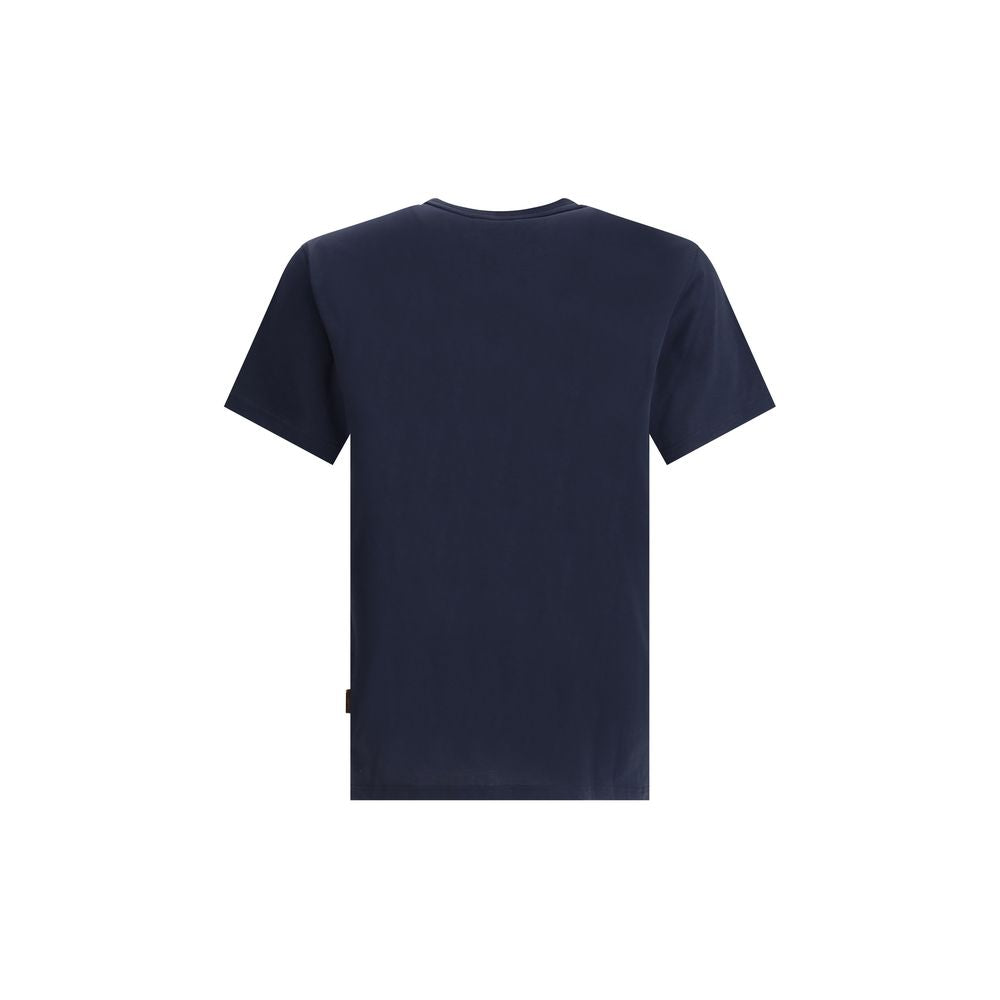 Back view of Parajumpers Short sleeve T-Shirt in navy showcasing contemporary design with a round neckline and short sleeves.