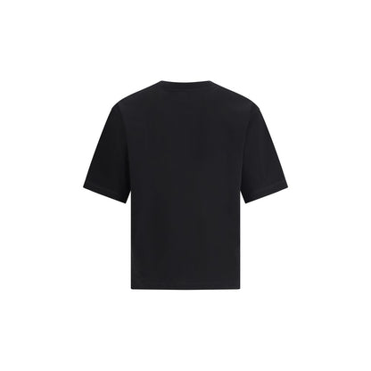 Back view of Dsquared² Black Cotton Sportswear T-shirt with ribbed crew neck.