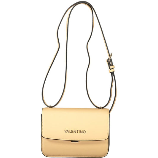 Mario Valentino Beige Polyethylene Handbag with adjustable shoulder strap and logo displayed.