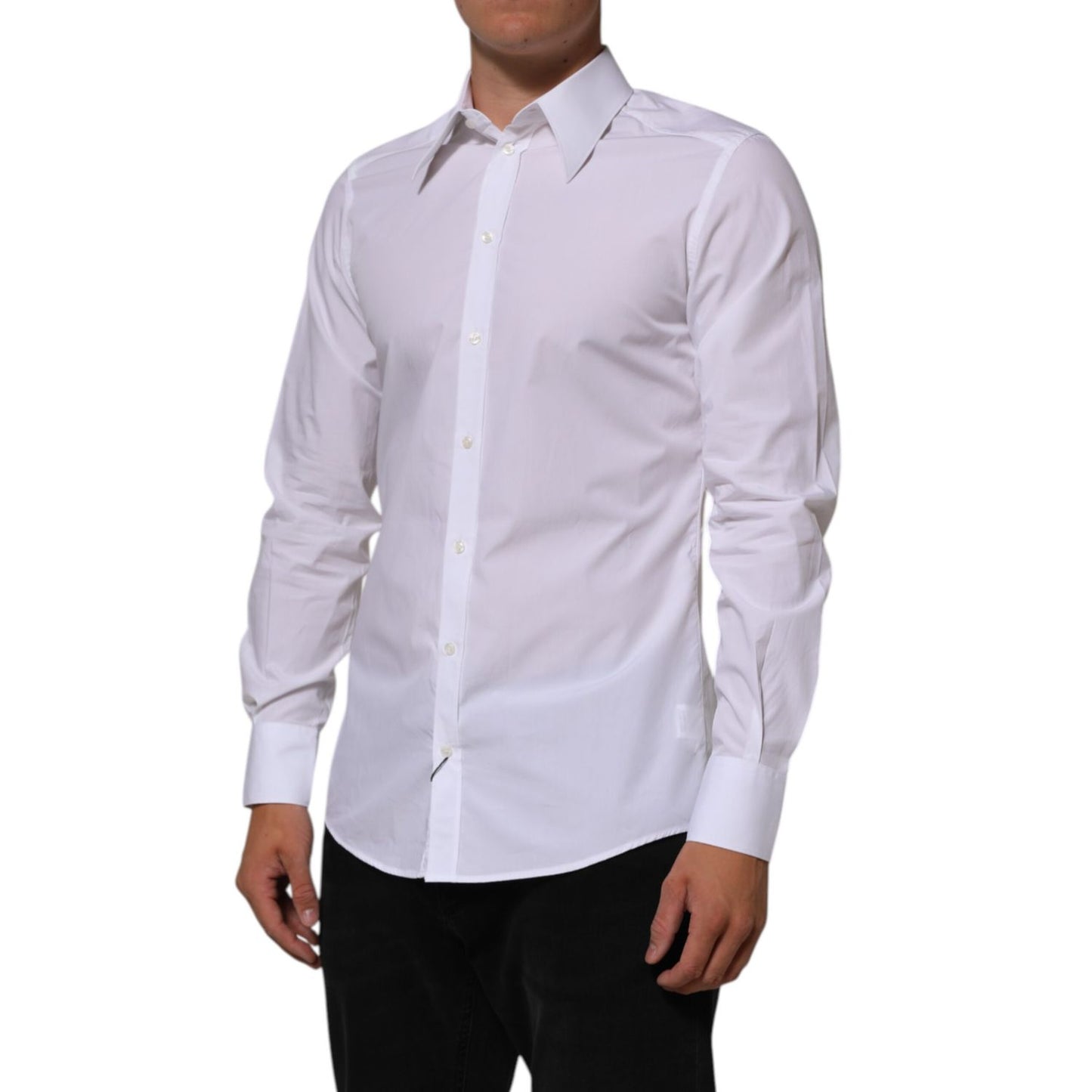 Dolce & Gabbana White Cotton MARTINI Men Formal Dress Shirt