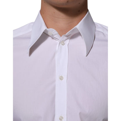 Dolce & Gabbana White Cotton MARTINI Men Formal Dress Shirt