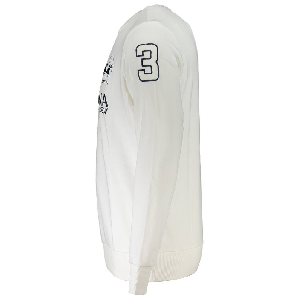 La Martina White Cotton Men's Sweater