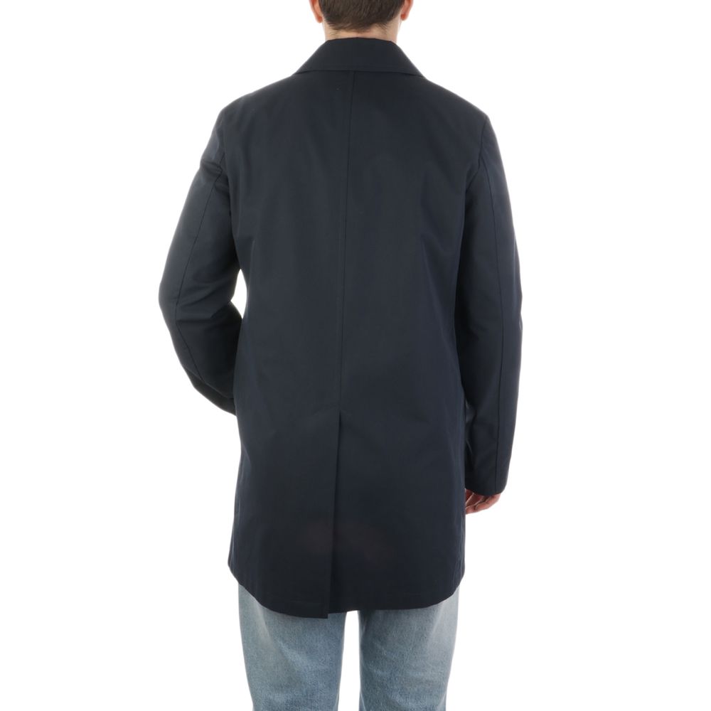 Aquascutum Black Cotton Mens Coat