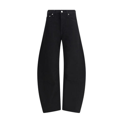Agolde Black Recycled Cotton High-Waisted Jean with contoured leg and pieced design, lightweight overdyed black denim.