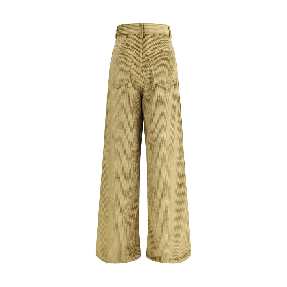 Petar Petrov Gold Cotton Casual Pants wide leg corduroy view