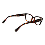Longchamp Brown Women Glasses Frame in acetate with full-rim style, rectangle shape, demo lenses, and branded case included.