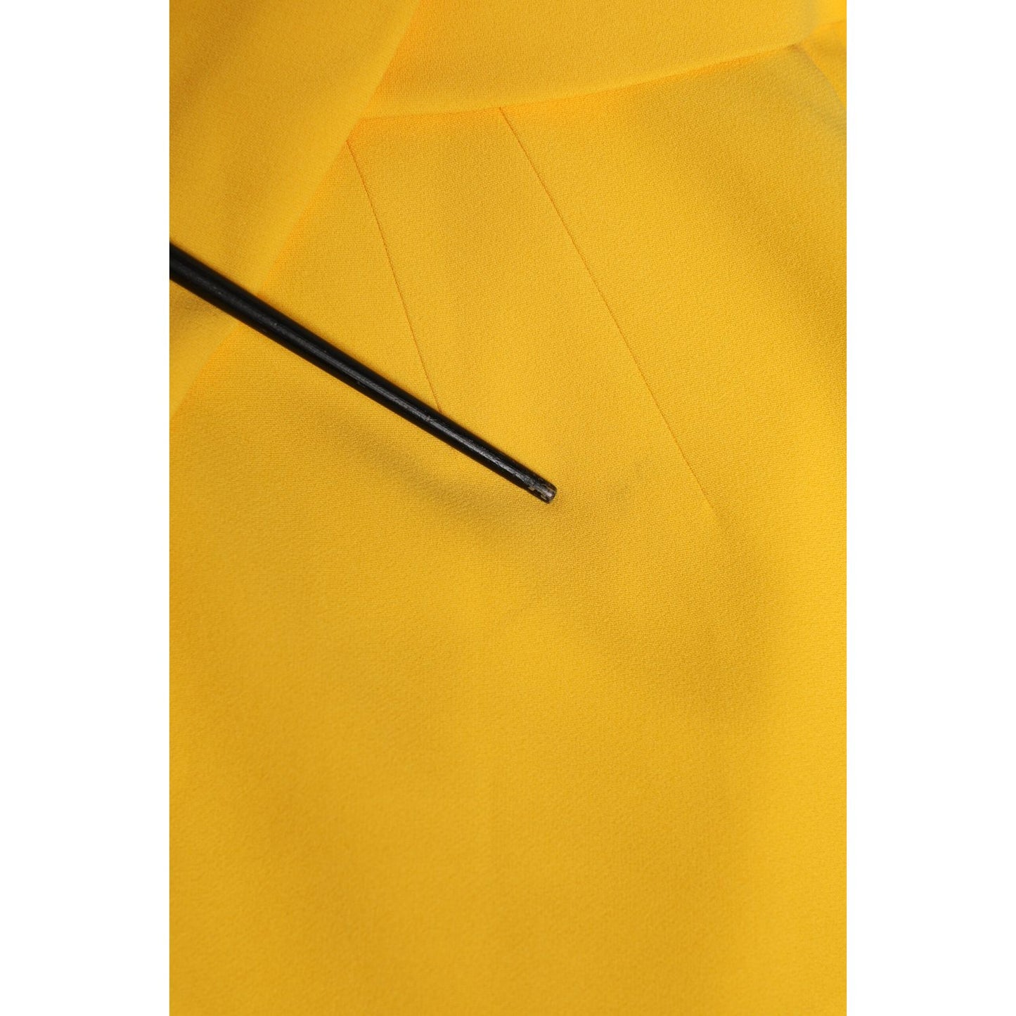 Close-up of Dolce & Gabbana Yellow One Shoulder Side Slit Sheath Dress fabric detail