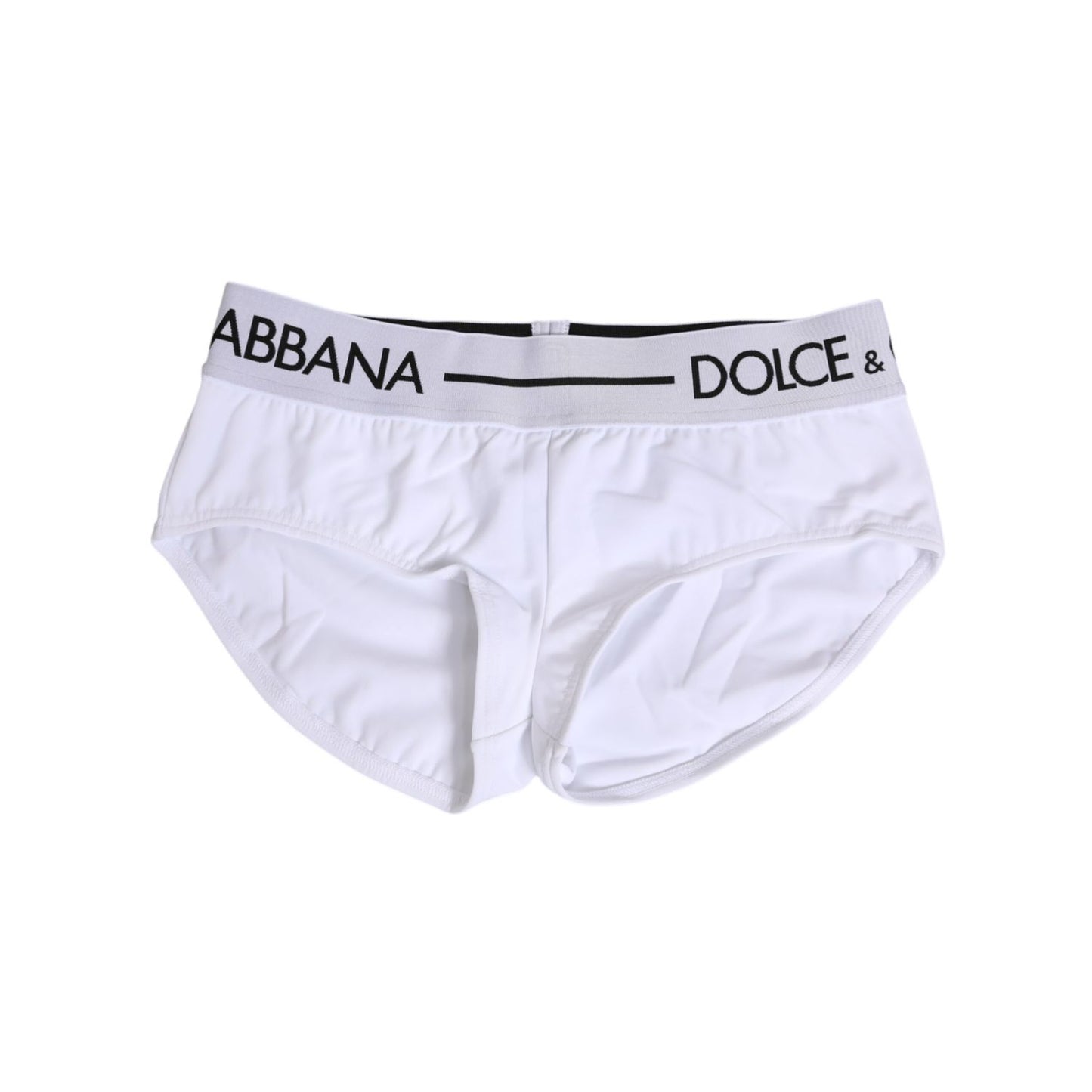Dolce & Gabbana White Nylon Logo Waistband Shorts Underwear, sleek and stylish Italian-made briefs, featuring iconic logo detail.