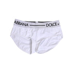 Dolce & Gabbana White Nylon Logo Waistband Shorts Underwear, sleek and stylish Italian-made briefs, featuring iconic logo detail.