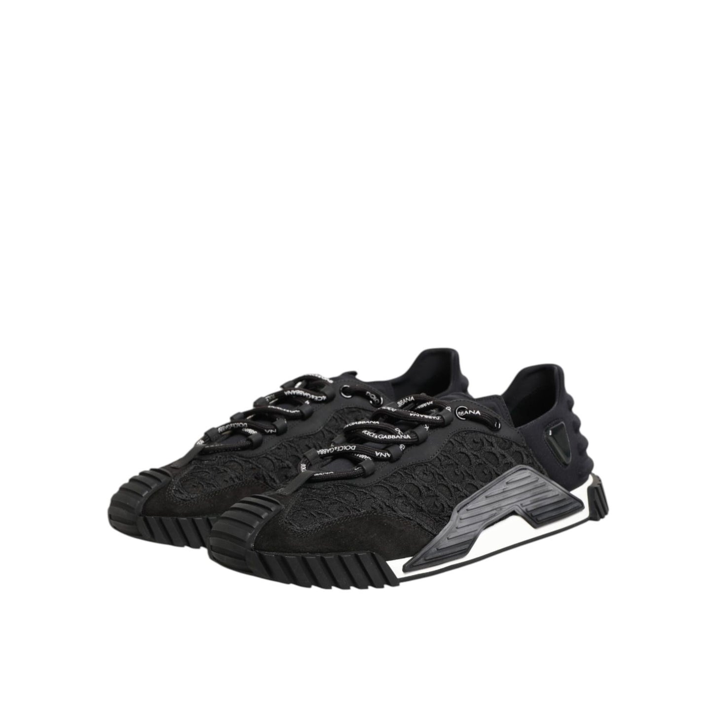 Dolce & Gabbana Black Logo Lace Low Top NS1 Sneaker Shoes