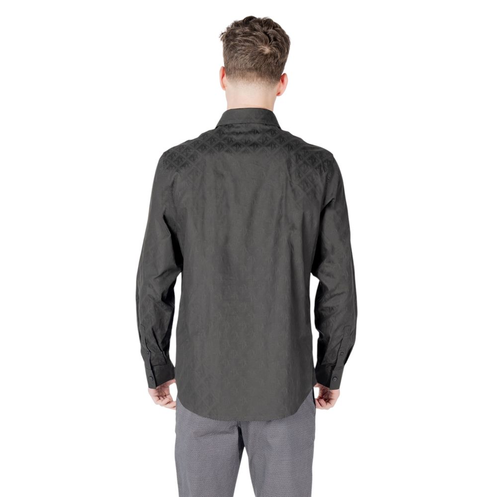 Armani Exchange Black Cotton Dress Shirt