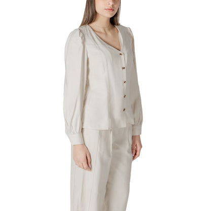 Vila Clothes Beige Viscose Blouse