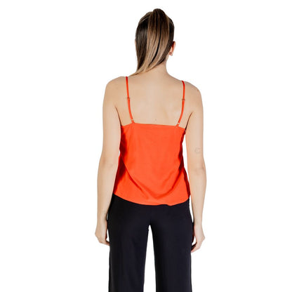 Vero Moda Red Viscose Tank Tops