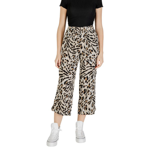 ICHI Beige Viscose Cropped Pants 1728,71956299936,Beige,Clothing,Cropped Pants - Pants - Clothing,ICHI,New with tags,Pants - Clothing,Women,XL,XXL