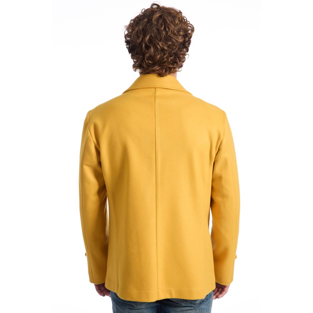 Roberto Pepe Luxury Yellow Wool Men's Jacket