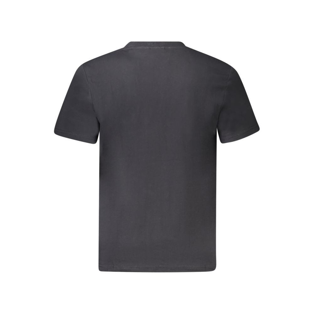 Back view of Napapijri Black Cotton Men T-Shirt showing simple design and quality fabric