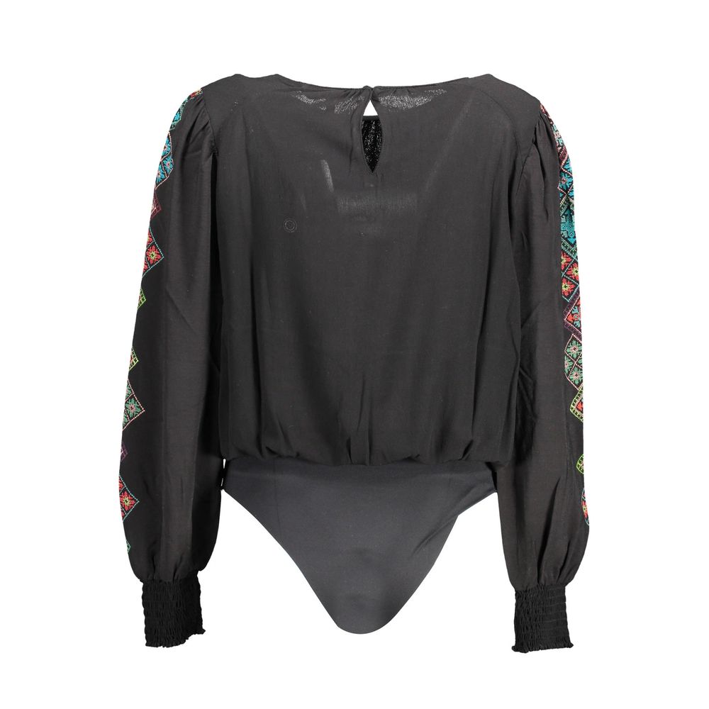Desigual Black Elastane Bodysuit