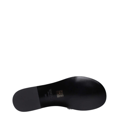 Versace Black Leather Slippers