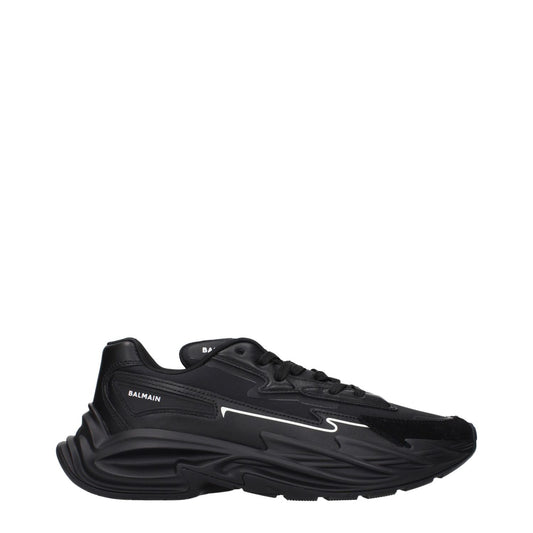 Balmain Black Leather Athletic Sneakers