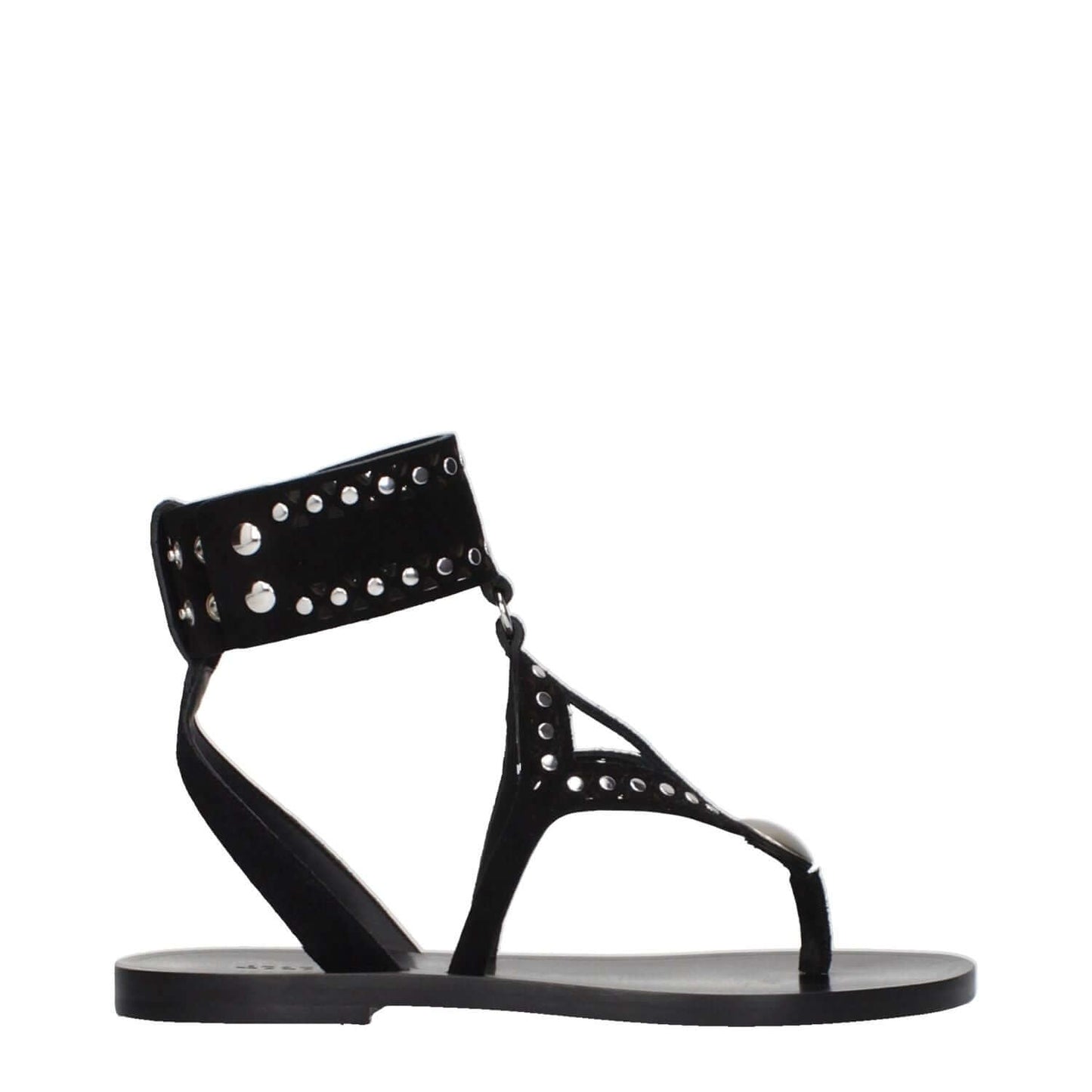 Isabel Marant Black Leather Flip-Flop Sandals