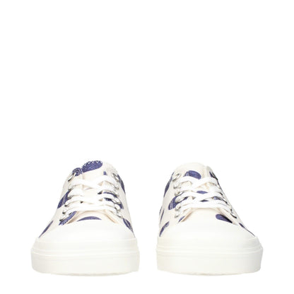 Moschino White Fabric Low Top Sneakers