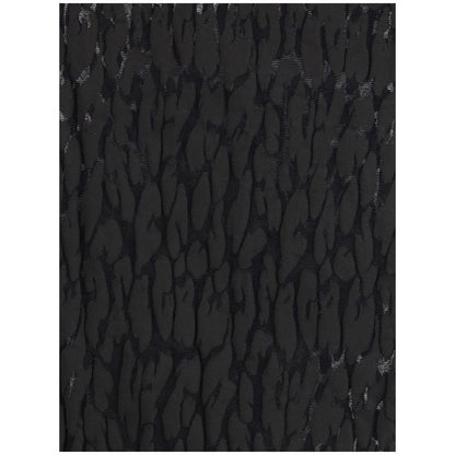 Fabric detail of Wolford Black Polyamide Top showing animalier patterns with sheer and opaque textures.