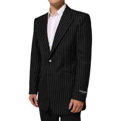 Dolce & Gabbana Black Stripes 2 Buttons Suit Jacket Blazer