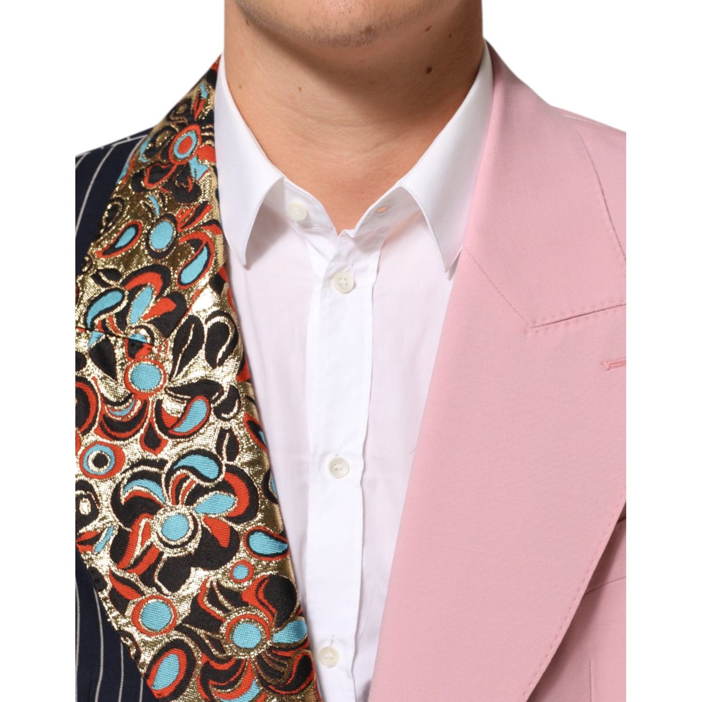 Dolce & Gabbana Multicolor Patchwork Single Breasted Jacket Blazer
