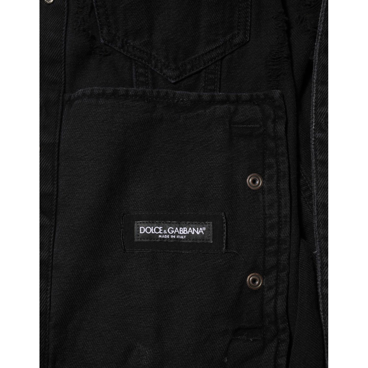 Dolce & Gabbana Black Cotton Stretch Denim Blouson Jacket