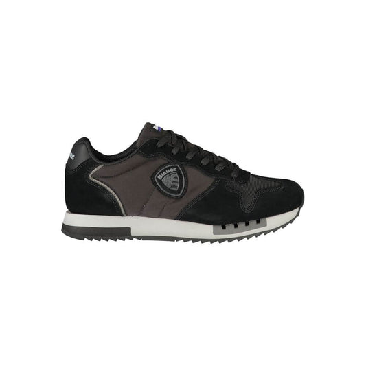 Blauer Black Leather Men Sneaker