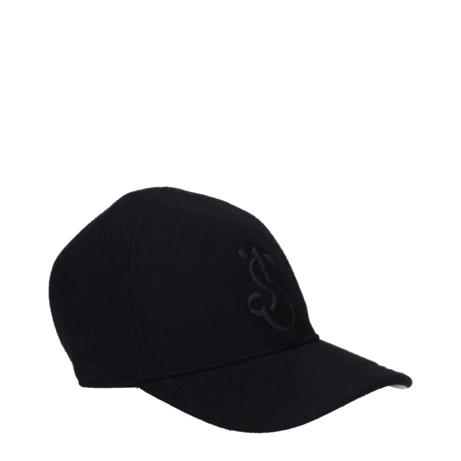 Jil Sander Black Cashmere Cap (Baseball Hat)