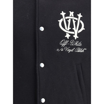 Off-White Black Fleece Wool Jackets And Coat