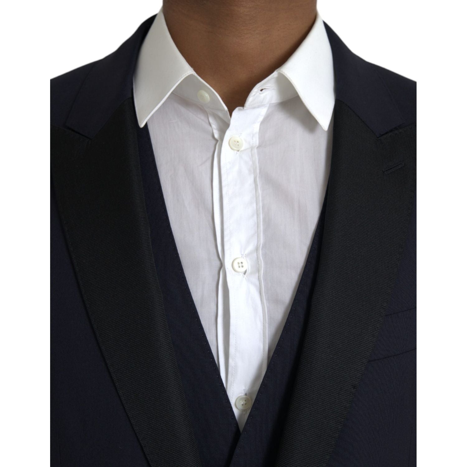 Dolce & Gabbana Blue Wool MARTINI 1 Button Men 3 Piece Suit