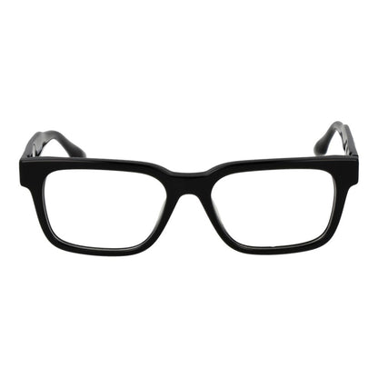 Trussardi Black Acetate Glasses (Frames), unisex full-rim black frames, rectangle style, spring hinge, with demo lenses.