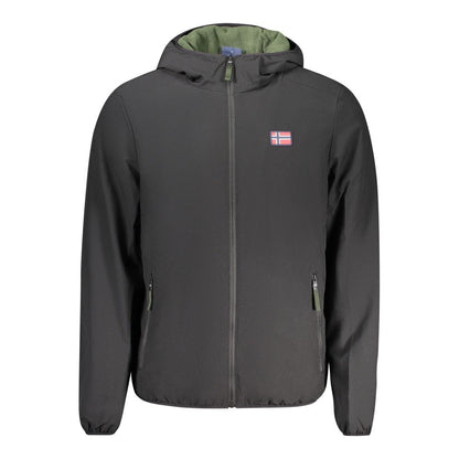 Norway 1963 Black Polyester Men's Jacket with hood and pockets