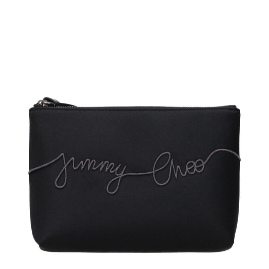 Jimmy Choo Black Satin Clutch Bag